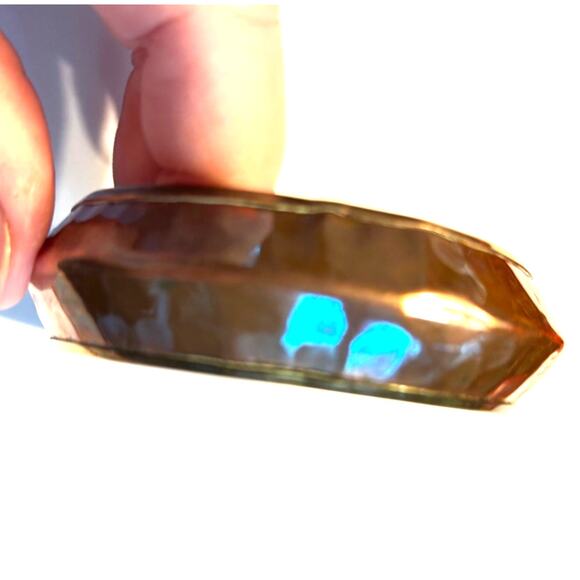 Hammered copper & brass bangle bracelet Boho mixed metals hippie chic jewelry - Picture 6 of 6